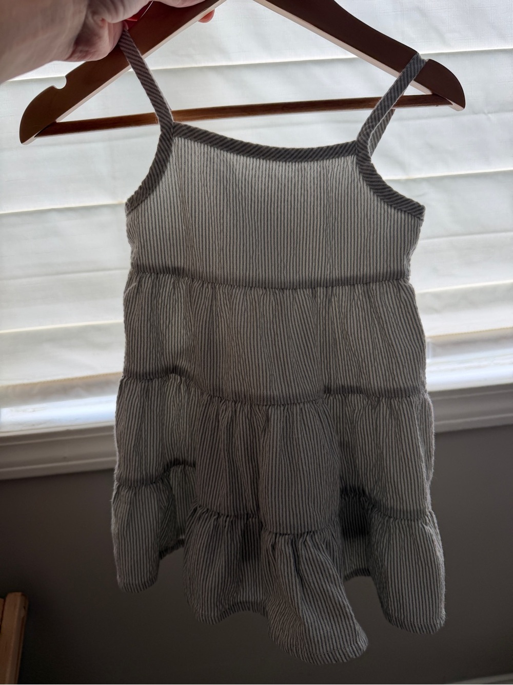 Colored Organics Gray Striped Tiered Sundress